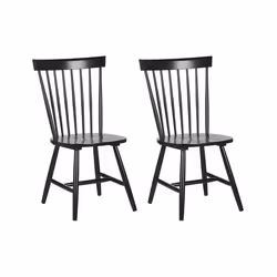 Lot de 2 chaises de salle à manger en bois noir BURGES