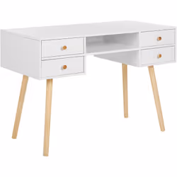 Bureau au style rétro et scandinave avec 4 tiroirs pratiques. On a tous besoin d’un espace de travail confortable. Pour cela, ...