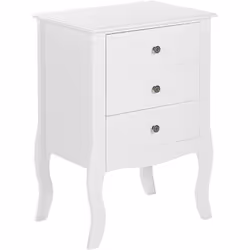 Table de nuit au style moderne et rustique avec 3 tiroirs pratiques. Cette charmante table de chevet est un classique scandin ...