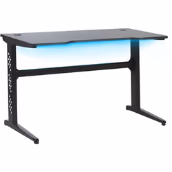 Bureau gamer noir lumineux à plateau et pied rétroéclairés par LED multicolores . Si vous cherchez le bureau gamer idéal où v ...