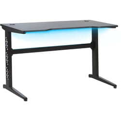 Beliani - Bureau Table Gaming Noir Look Futuriste Plateau et Pieds Rétro Eclairage led Multicolore Ideal Pour Competitions e Sport