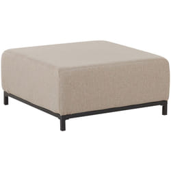 Pouf Ottoman de Jardin pour Intérieur ou Extérieur en Tissu Beige Pieds Noirs Assise Confortable et Élégance Intemporelle Beliani