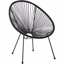 Fauteuil bas en polyrotin. Ce joli siège influencé par le design classique mexicain rafraîchira tout espace de vie intérieur ...