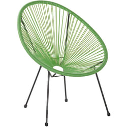 Beliani - Chaise Fauteuil Type Spaghetti en Rotin pe Vert et Acier Design Original pour Salon Chambre Terrasse ou Jardin Moderne et Industriel