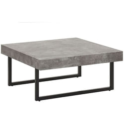 Jolie Table Basse Design avec Pieds Noirs Mat et Panneau Effet Béton Décoration Parfaite pour Salon de Type Industriel Beliani
