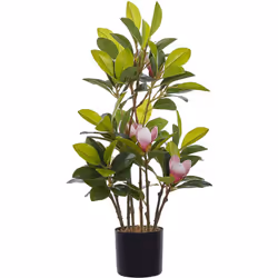 Plante artificielle décorative magnolia 70 cm de hauteur avec pot inclus. Ce magnolia artificiel de taille moyenne décorera c ...
