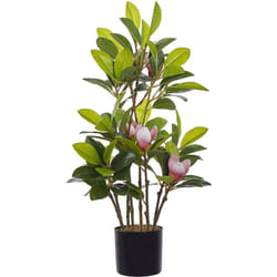 Plante Fleur Artificielle Magnolia 70 cm de Hauteur avec Pot Inclus Look Très Naturel et Décoratif Ajout Idéal pour Maison ou Bureau Beliani