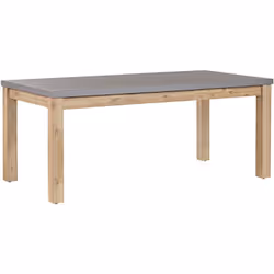 Table d'extérieur. L'effet béton est la tendance ultime du moment. Cette table de jardin en fibre ciment gris avec ses pieds ...