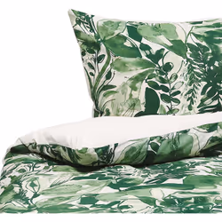 Set housse de couette et taies d'oreiller vert et blanc. Rafraîchissez le look de votre chambre avec cet ensemble de linge de ...