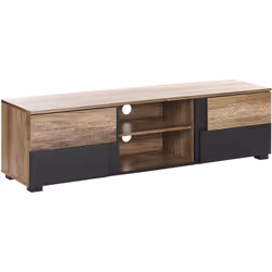 Meuble TV au design moderne avec 2 compartiments à portes et étagère. Améliorez votre salon avec ce meuble TV moderne, qui vo ...