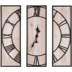 Horloge murale rectangulaire en 3 parties . Cette horloge murale unique en trois pièces est une véritable pièce décorative, p ...