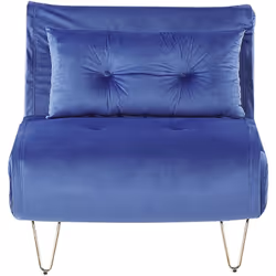Petit canapé BZ au style glamour avec Piètement en métal doré. Apportez une touche glamour à votre intérieur avec ce petit ca ...