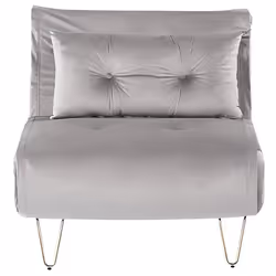 Banquette convertible 1 place en velours gris VESTFOLD
