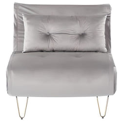 Banquette convertible 1 place en velours gris VESTFOLD