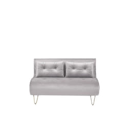 Banquette convertible 2 places en velours gris VESTFOLD