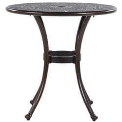 Table de Repas de Jardin Ronde 65 cm en Aluminium Effet Vieilli Marron Foncé Très Décorative pour Jardin ou Terrasse Classique et Vintage Beliani
