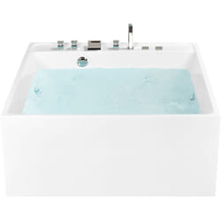Baignoire Ilot Carrée Balnéo avec Jets Hydromassage 130 x 130 cm Idéale pour 2 Personnes et Salle de Bain Moderne Beliani