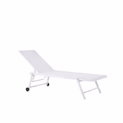 Transat inclinable en aluminium avec revêtement blanc PORTOFINO