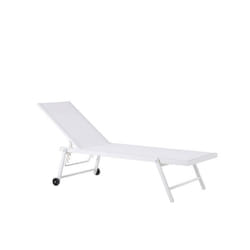 Transat inclinable en aluminium avec revêtement blanc PORTOFINO