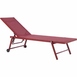 Transat de jardin avec dossier réglable. Installez-vous confortablement sur cette chaise longue et détendez-vous dans votre j ...