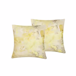 Lot de 2 coussins décoratifs au motif abstrait jaune 45 x 45 cm PACHIRA