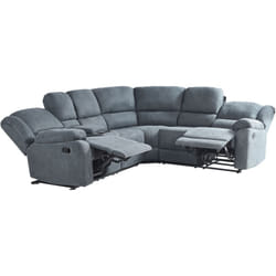 Canapé d'Angle Relax Manuel 5 Places en Tissu Gris Foncé Idéal pour Salon Moderne et Traditionnel Beliani
