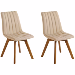 2 chaises de salle à manger rembourrées avec coutures décoratives. Apportez une touche de charme rétro à votre salle à manger ...
