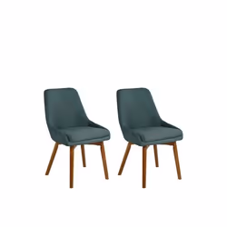 Lot de 2 chaises de salle à manger en tissu vert foncé MELFORT