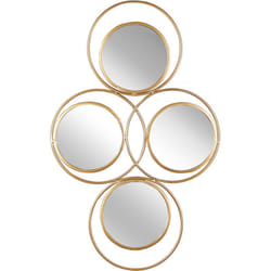 Beliani - Miroir Design Multi Décoration Murale Composée de 4 Miroirs Ronds Dorés pour Chambre ou Salon Moderne et Glamour
