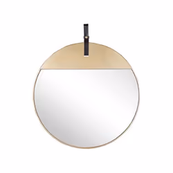 Miroir mural rond doré avec sangle ø 60 cm GURS