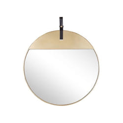Miroir mural rond doré avec sangle ø 60 cm GURS
