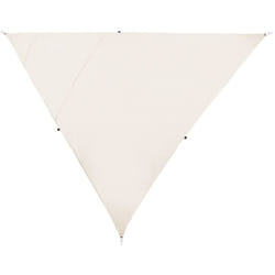 Voile d'Ombrage en Tissu Blanc Cassé Toile Tendue Forme Triangle 300x300x300 cm Anti UV Protection Solaire Idéale pour Extérieur