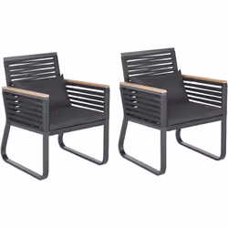 Fauteuils metteur en scène. Un lot de 2 chaises de jardin conçues pour compléter un espace extérieur moderne, contemporain et ...