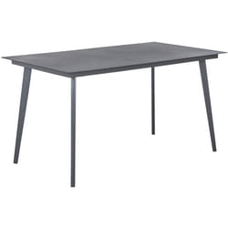Table de Jardin ou Terrasse Rectangulaire 140 x 80 cm en Aluminium Gris Ultra Résistant et Durable au Style Traditionnel et Intemporel Beliani