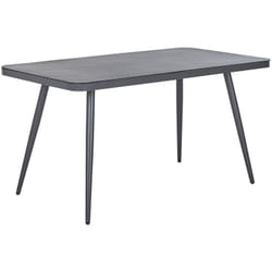 Table de Jardin 140 x 80 cm Plateau en Verre Aspect Pierre Grise et Structure en Aluminium Design Moderne pour Terrasse ou Balcon Beliani