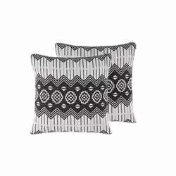 Lot de 2 coussins décoratifs 45 x 45 cm noir / blanc crème CARDAK