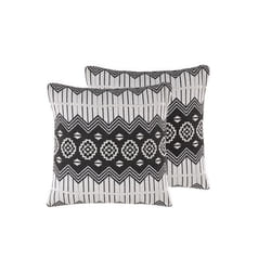 Lot de 2 coussins décoratifs 45 x 45 cm noir / blanc crème CARDAK