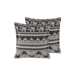 Lot de 2 coussins décoratifs 45 x 45 cm noir / blanc crème ATABAGI