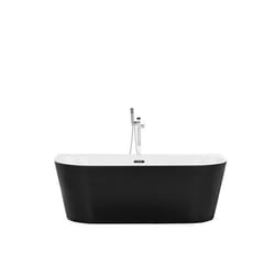 Baignoire semi-îlot en acrylique noir 170 x 80 cm HARVEY