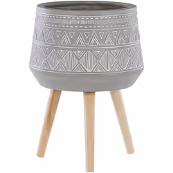 Cache-pot décoratif peint à la main avec trois pieds en bois. Un cache-pot qui décore magnifiquement le jardin, le balcon, la ...