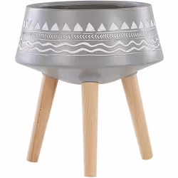 Cache-pot décoratif peint à la main avec trois pieds en bois. Ce pot de fleurs sera le complément parfait de tout intérieur d ...