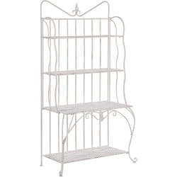 Étagère Extérieur Intérieur pour Plantes et Accessoires 4 Niveaux Beige Pliante Rangement pour Jardin et Terrasse Traditionnelle et Romantique Beliani