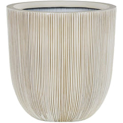 Cache-pot Pot à Plantes Rond 44 cm Beige et Blanc Résistant aux Intempéries Parfait pour Intérieur et Extérieur au Style Moderne et Scandinave Beliani