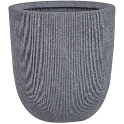 Beliani - Cache-pot Pot à Plantes Rond 31 cm Gris Résistant aux Intempéries Parfait pour Intérieur et Extérieur au Style Moderne et Scandinave