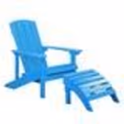 Fauteuil bas de jardin bleu avec repose-pied ADIRONDACK