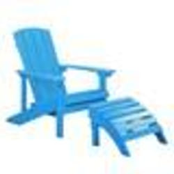 Fauteuil bas de jardin bleu avec repose-pied ADIRONDACK