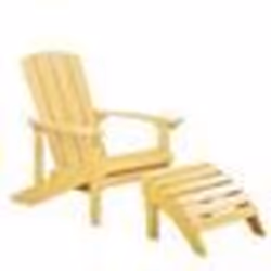 Fauteuil bas de jardin jaune avec repose-pied ADIRONDACK