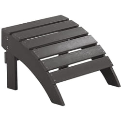 Repose-pied Confortable pour Fauteuil Bas de Jardin Effet Bois Gris Foncé Résitant pour Jardin ou Terrasse Style Rustique et Campagne Beliani