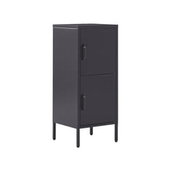 Armoire de bureau - BELIANI - HURON - Acier - Noir - 2 portes