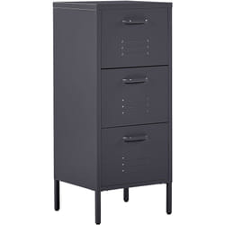 Armoire et Commode de Bureau en Acier Noir composé de Trois Tiroirs pour ranger les Dossiers Beliani
